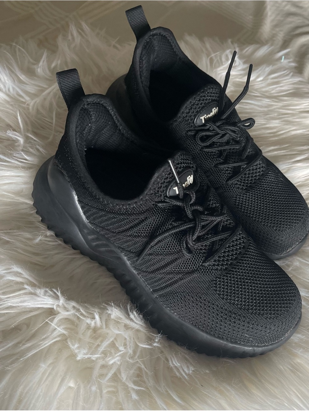 Black Knit Athletic Sneakers
